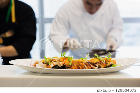 Fine dining and culinary art concept Fine dining and culinary art concept 129604072