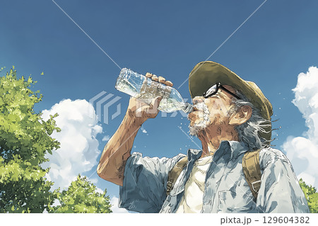 夏の熱中症予防 129604382