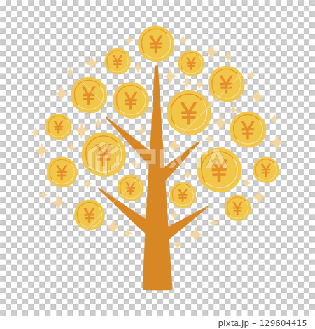Shining money tree illustration material Shining money tree illustration material 129604415