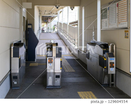能勢電鉄妙見線絹延橋駅の自動改札機 129604554