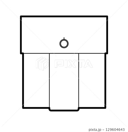 Box Pleated Pocket technical fashion illustration. Flat apparel template front view. Women, men unisex style item CAD Box Pleated Pocket technical fashion illustration. Flat apparel template front view. Women, men unisex style item CAD 129604643