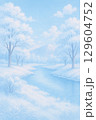 冬の雪景色と川辺 : Winter Snowy Riverside 129604752