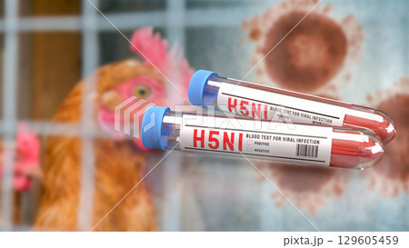 The Blood Tube for avian influenza or bird flu concept 3d Rendering. The Blood Tube for avian influenza or bird flu concept 3d Rendering. 129605459