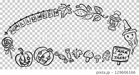 Cute Halloween frame illustration 129606166