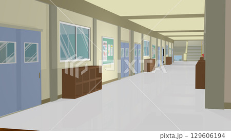 学校の廊下や階段を背景にするアニメーションに最適なイラスト(動画もあります) 学校の廊下や階段を背景にするアニメーションに最適なイラスト(動画もあります) 129606194