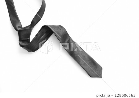 black necktie isolated on white background, father day concept and business style black necktie isolated on white background, father day concept and business style 129606563