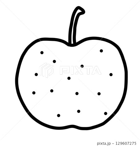 手描きの可愛い梨のイラスト 129607275