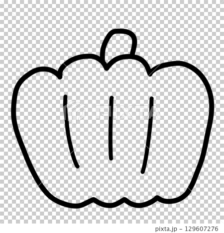 手描きの可愛いかぼちゃのイラスト 129607276
