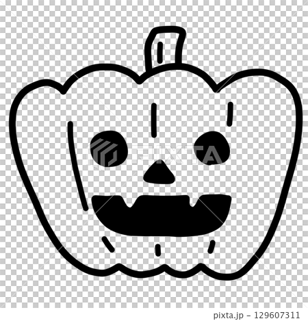 手繪可愛萬聖節南瓜鬼插畫 129607311