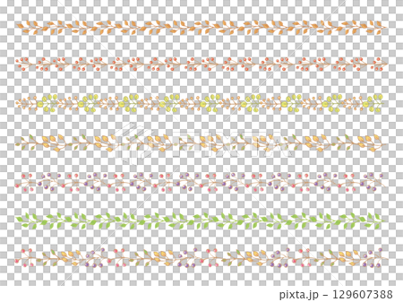 秋季植物水平裝飾線 7 件套 秋季植物水平裝飾線 7 件套 129607388