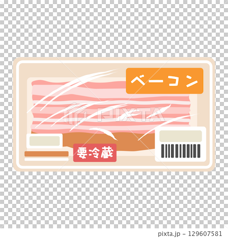 一包厚切培根超市插圖 129607581