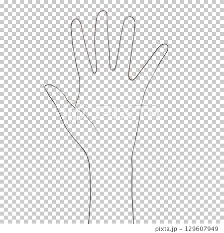 簡單的棕櫚線描插圖 129607949