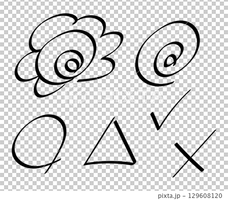 採点のイラストセット　 129608120