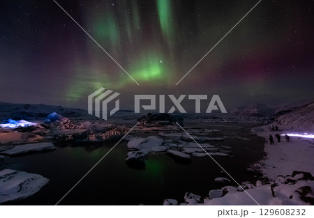 Aurora Borealis over Island 129608232