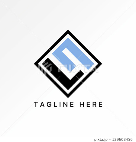 Logo design graphic concept creative premium vector stock image top sell initial LN or S font line on negative space square identity monogram brand 129608456