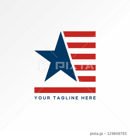 Logo design graphic concept creative premium vector stock image top sell star and line strips like american flag government united state nation ribbon Logo design graphic concept creative premium vector stock image top sell star and line strips like american flag government united state nation ribbon 129608785