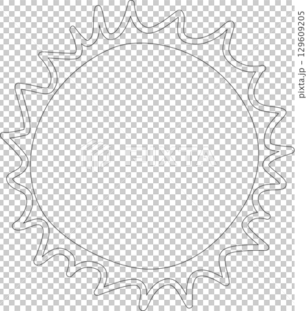 Hand drawn summer sun icon, sunshine Hand drawn summer sun icon, sunshine 129609205