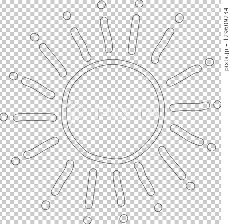 Hand drawn summer sun icon, sunshine 129609234