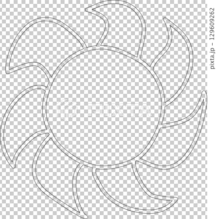 Hand drawn summer sun icon, sunshine Hand drawn summer sun icon, sunshine 129609262