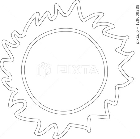 Hand drawn summer sun icon, sunshine 129609288