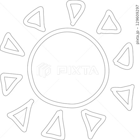 Hand drawn summer sun icon, sunshine 129609297
