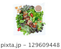Grilled chicken salad with vegetables	 129609448