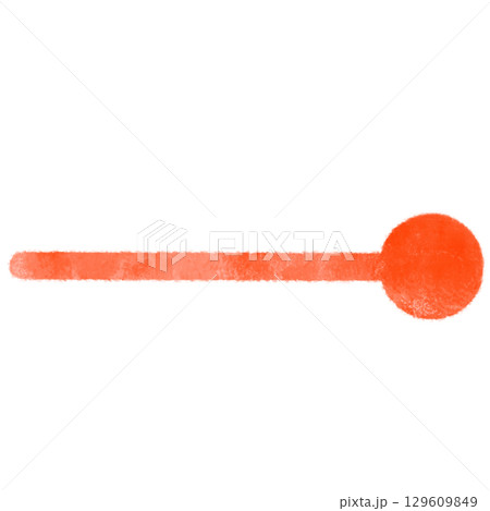 シンプルな水彩風の赤色の丸矢印のイラスト 129609849