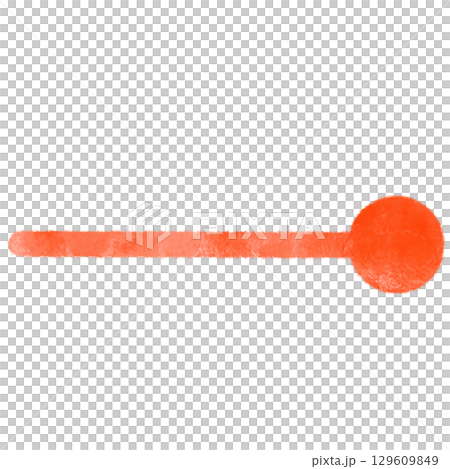 シンプルな水彩風の赤色の丸矢印のイラスト 129609849