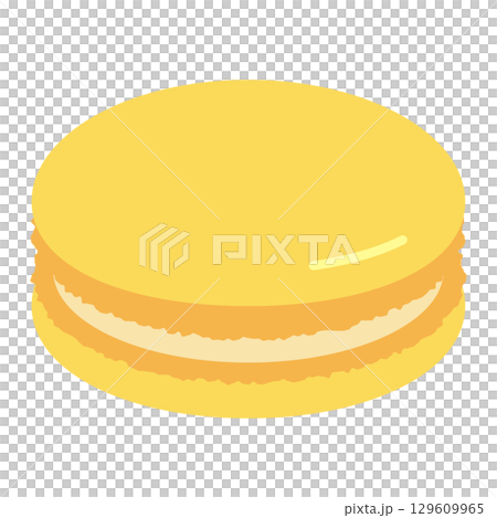 黃色瑪卡龍插畫 黃色瑪卡龍插畫 129609965