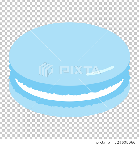 青いマカロンのイラスト 129609966