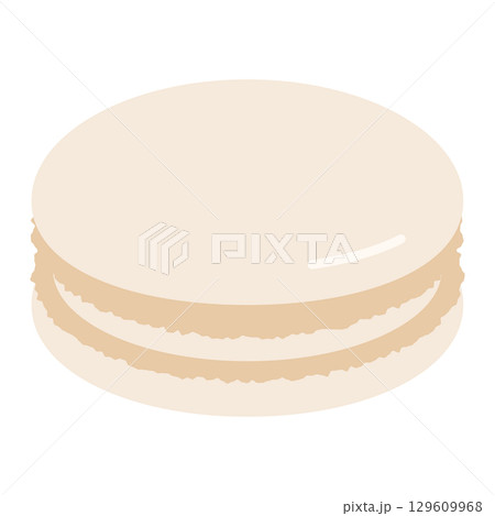 白いマカロンのイラスト 129609968