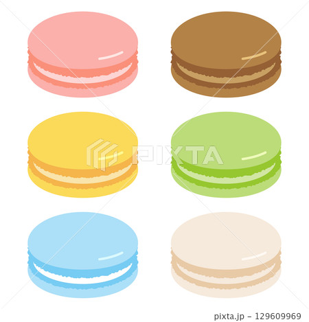 マカロンのイラストのセット 129609969