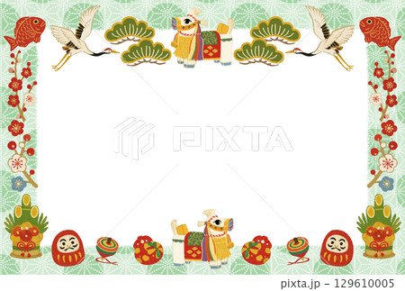 年賀2026チャグチャグ馬コ麻の葉額縁 年賀2026チャグチャグ馬コ麻の葉額縁 129610005