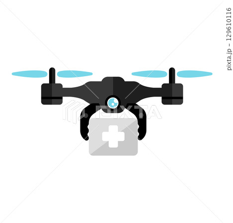 ドローン ベクターアイコンイラスト (災害救助・レスキュー) 129610116