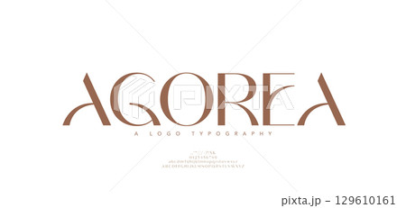 Beauty Luxury font alphabet logo. Typography beautiful fashion elegant classic letters serif italic fonts decorative wedding vintage blossom logos. vector illustration Beauty Luxury font alphabet logo. Typography beautiful fashion elegant classic letters serif italic fonts decorative wedding vintage blossom logos. vector illustration 129610161