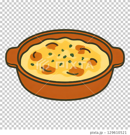 手描き風グラタンの切り抜きイラスト 129610521