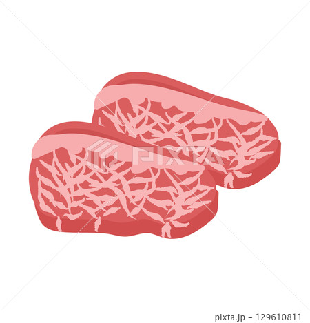 牛肉　生肉　イラスト 129610811