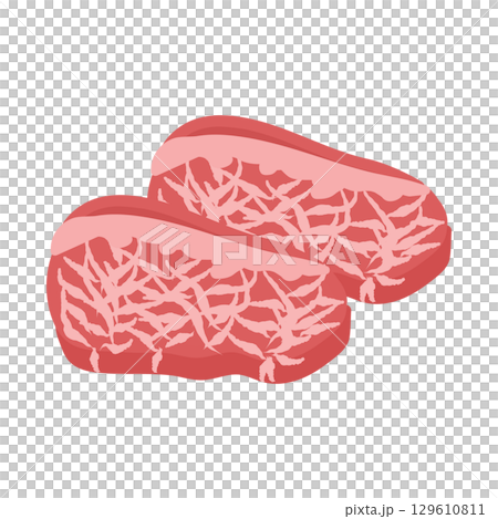 牛肉　生肉　イラスト 129610811