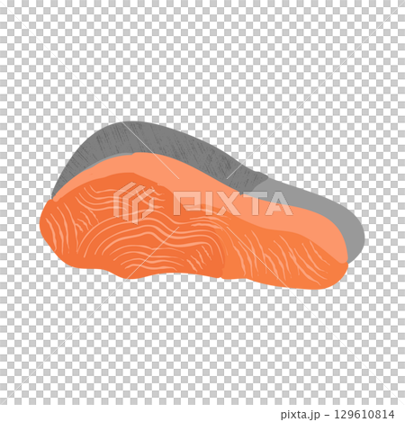 鮭の切り身　イラスト 129610814