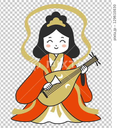 Simple illustration of Benzaiten 129610830