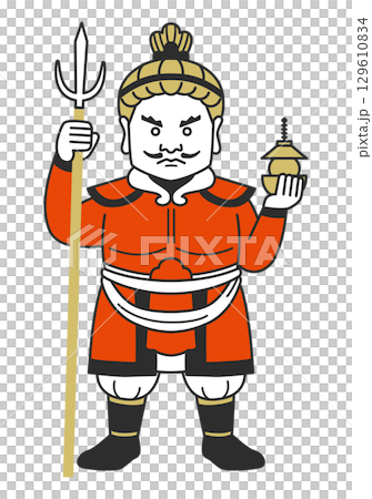 毗沙門天的簡單插圖 毗沙門天的簡單插圖 129610834