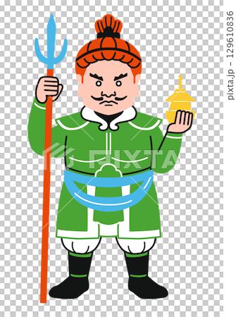 毘沙門天のシンプルなイラスト（カラフル） 129610836