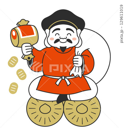 シンプルな大黒天のイラスト 129611019