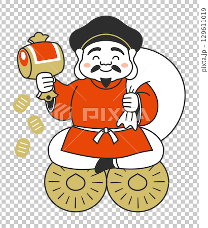 Simple illustration of Daikokuten Simple illustration of Daikokuten 129611019