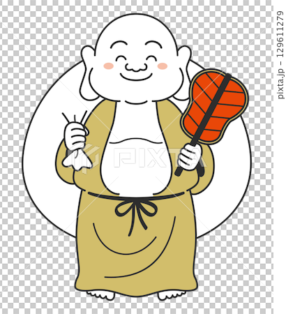 シンプルな布袋尊のイラスト 129611279