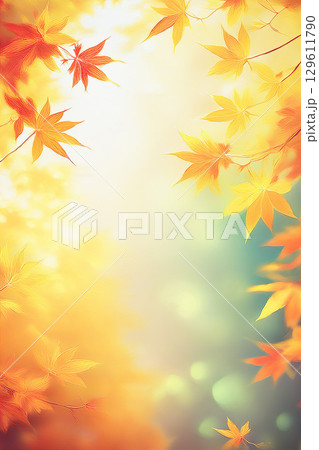 綺麗に色づく紅葉の秋 129611790