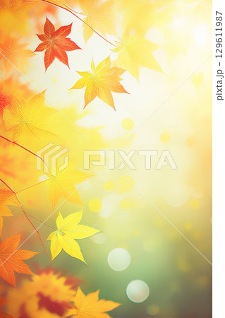 綺麗に色づく紅葉の秋 129611987