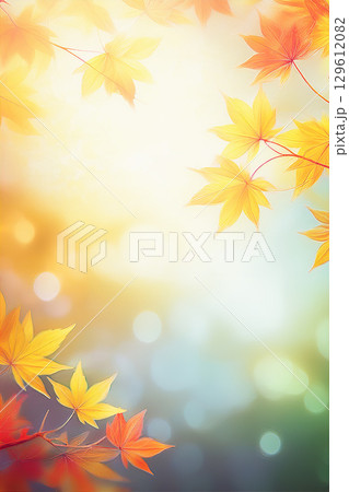 綺麗に色づく紅葉の秋 129612082
