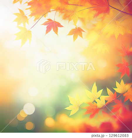 綺麗に色づく紅葉の秋 129612083