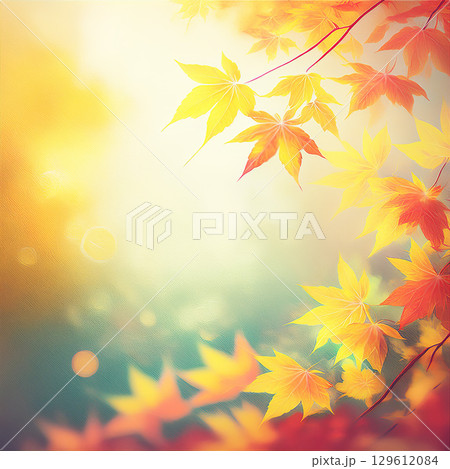 綺麗に色づく紅葉の秋 129612084
